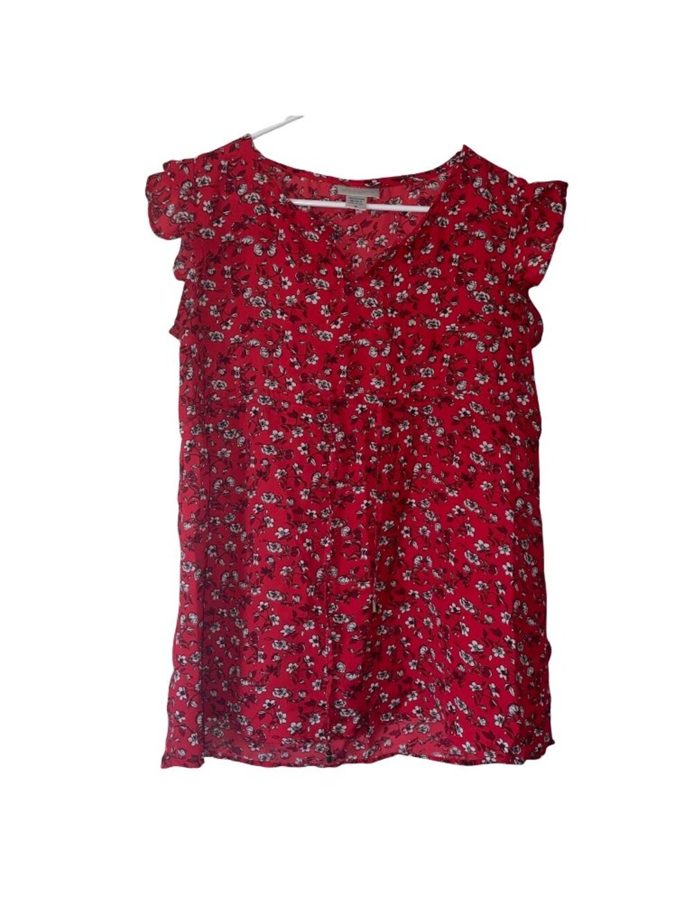 Oh! Mamma Red Floral Sleeveless Maternity Blouse Medium